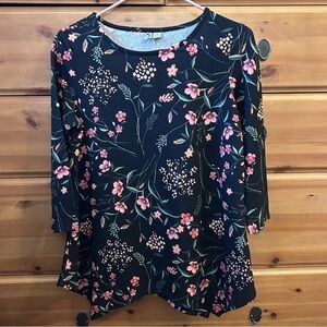 Black Floral Elle Top